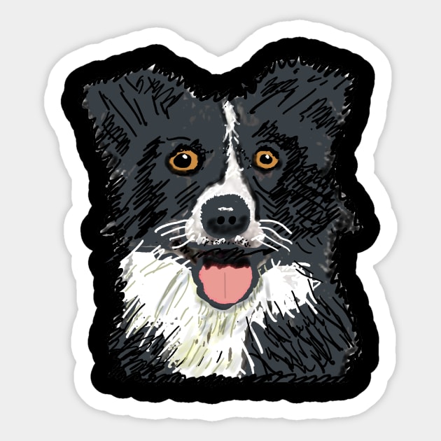 Border Collie Sticker by Mark Ewbie